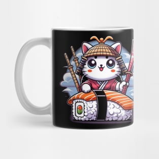 Kawaii Samurai Sushi Cat | Women’s Japanese Cat Lover Mug